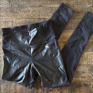 Athleta Black Faux Leather Leggings